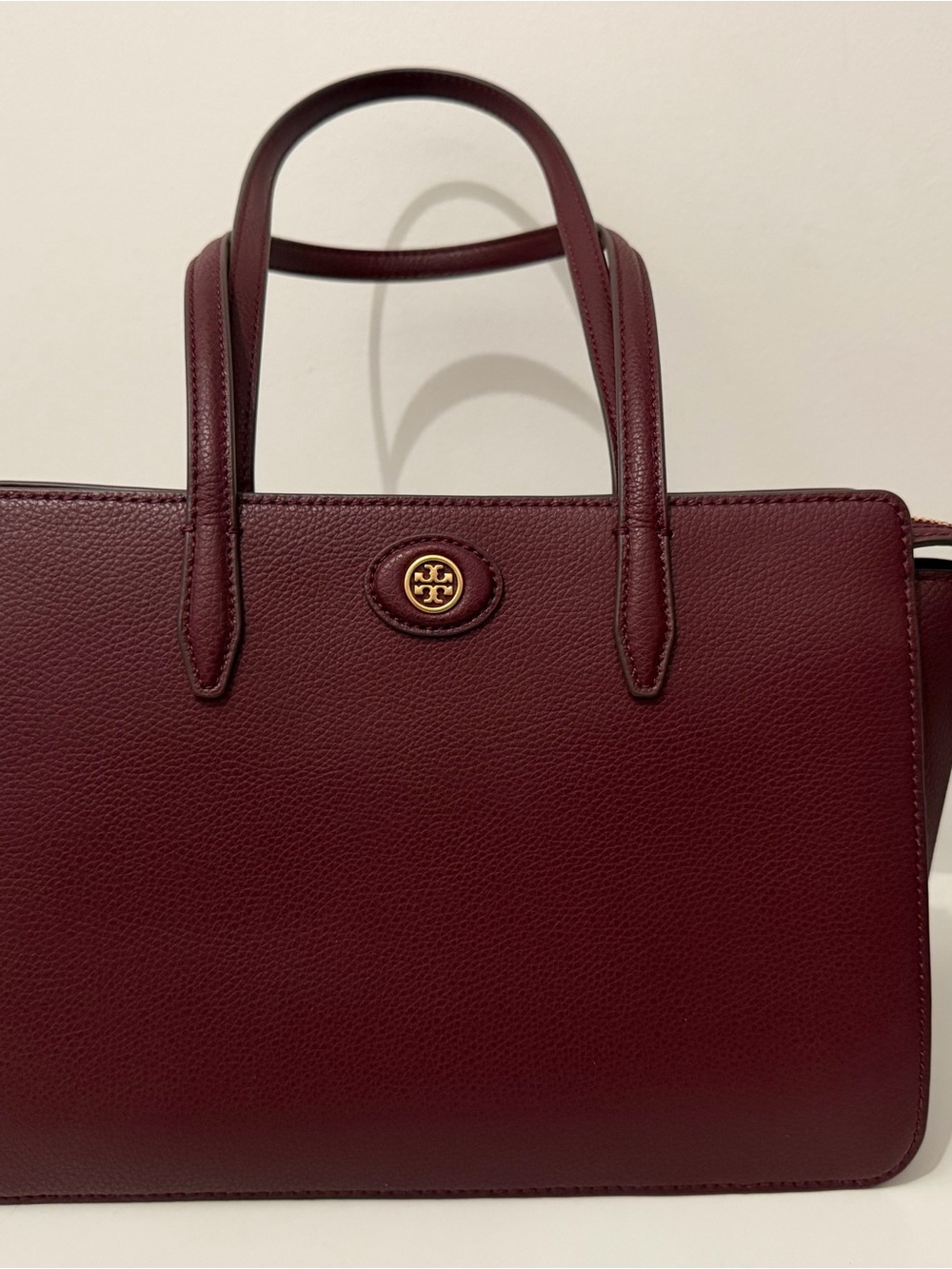 Tory Burch Burgundy Leather Top-Handle Satchel
